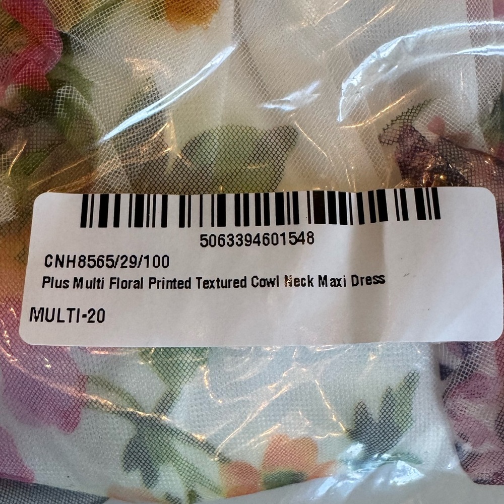 NWT Multi Floral Textured Cowl Neck Maxi Dress Size UK 20 /  US 16 - Picture 7 of 10